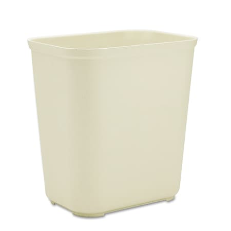 Rubbermaid Commercial 7 gal Rectangular Indoor Metal Can, Beige, Open Top, Fiberglass, 14.5 in FG254300BEIG